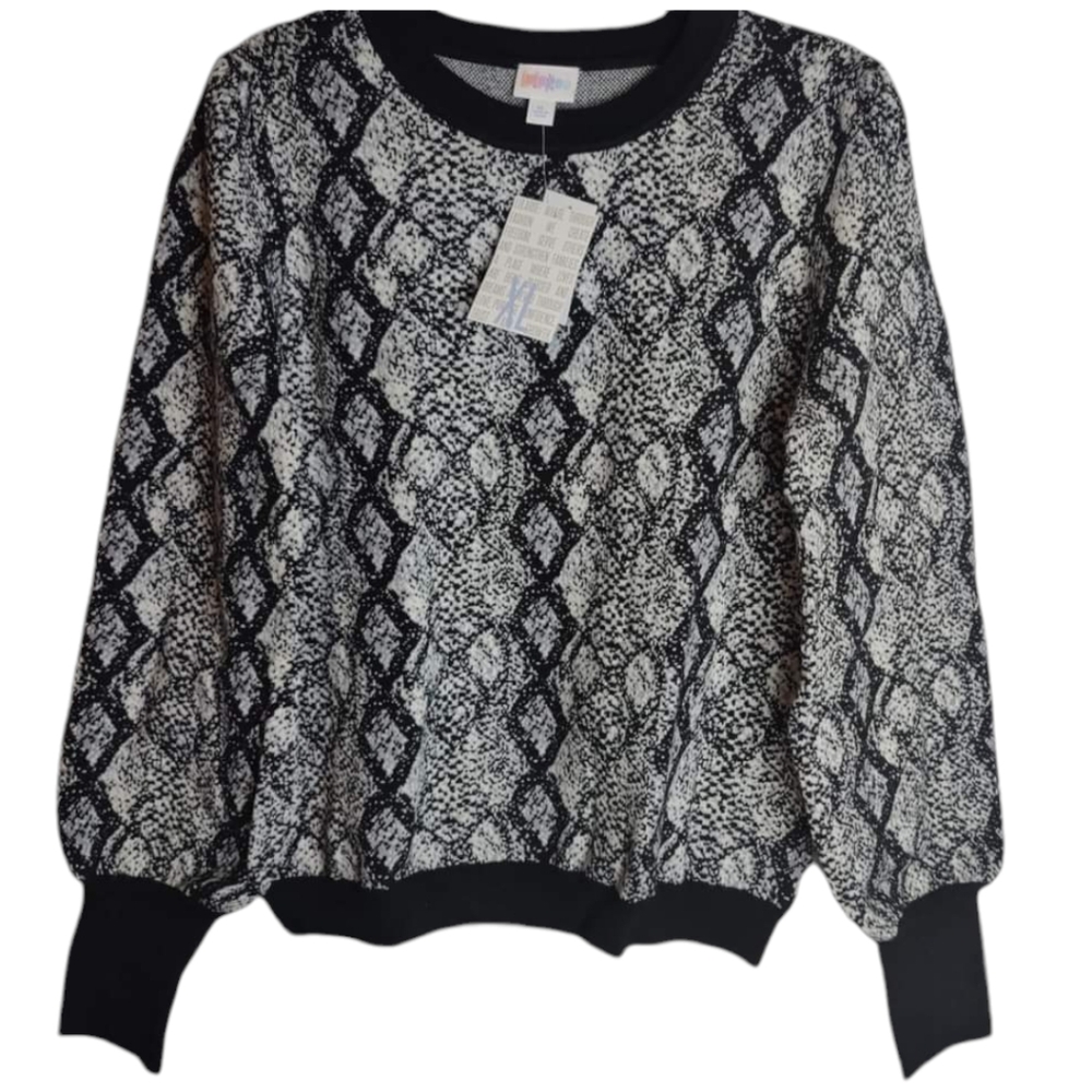 Black & Gray Print Piper Sweater